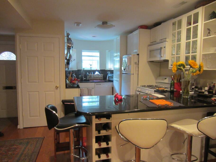 Kitchen with granite island