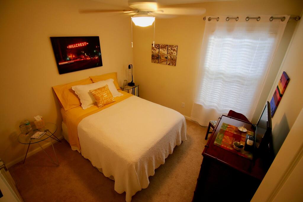 Guest Room located on back side of house makes for peaceful nights.