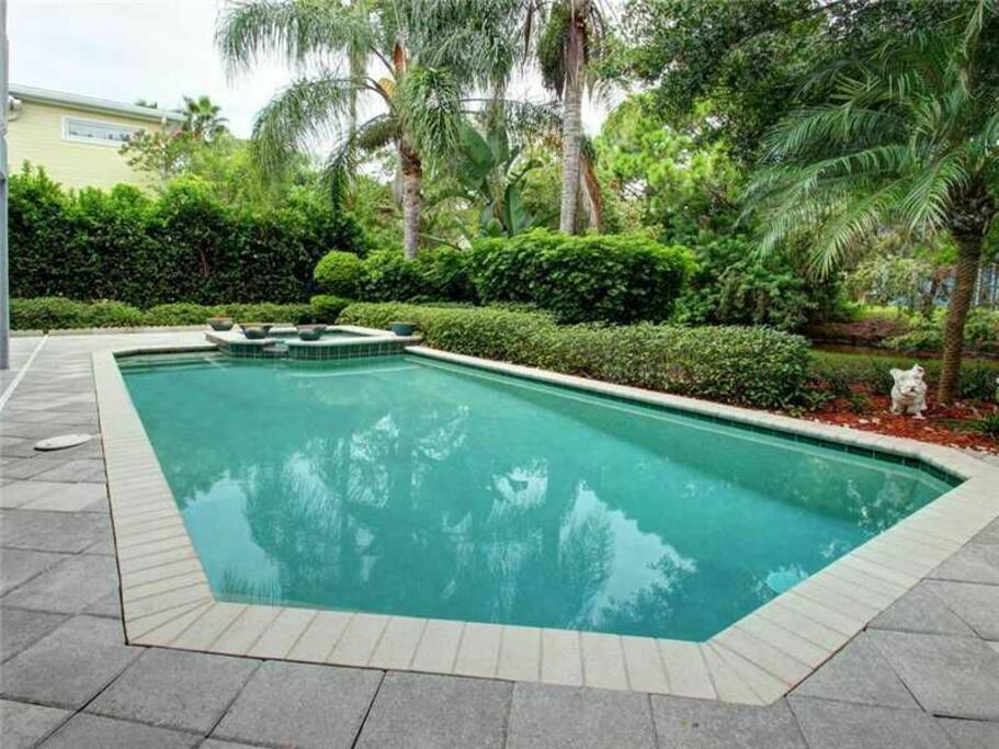 Salt pool and hot tub