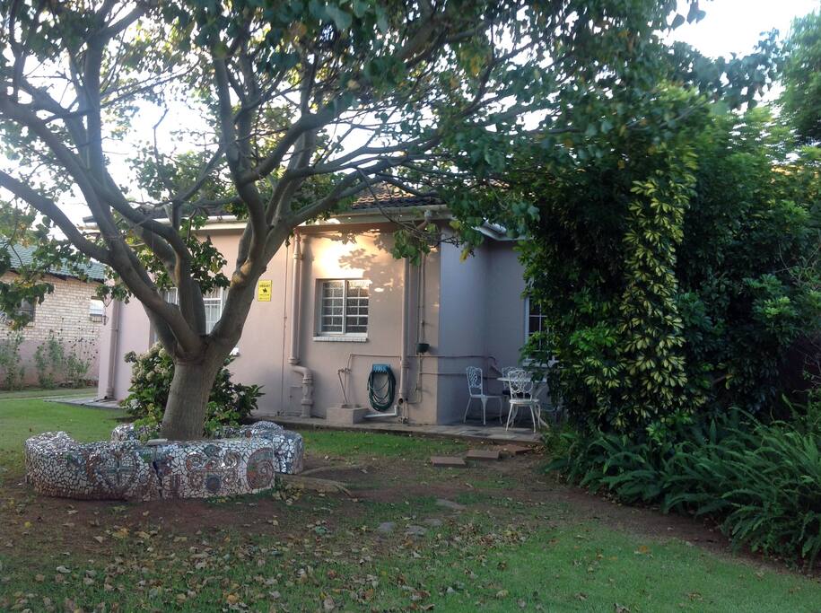 The garden Is a lovely space for children to play of grown ups to relax.