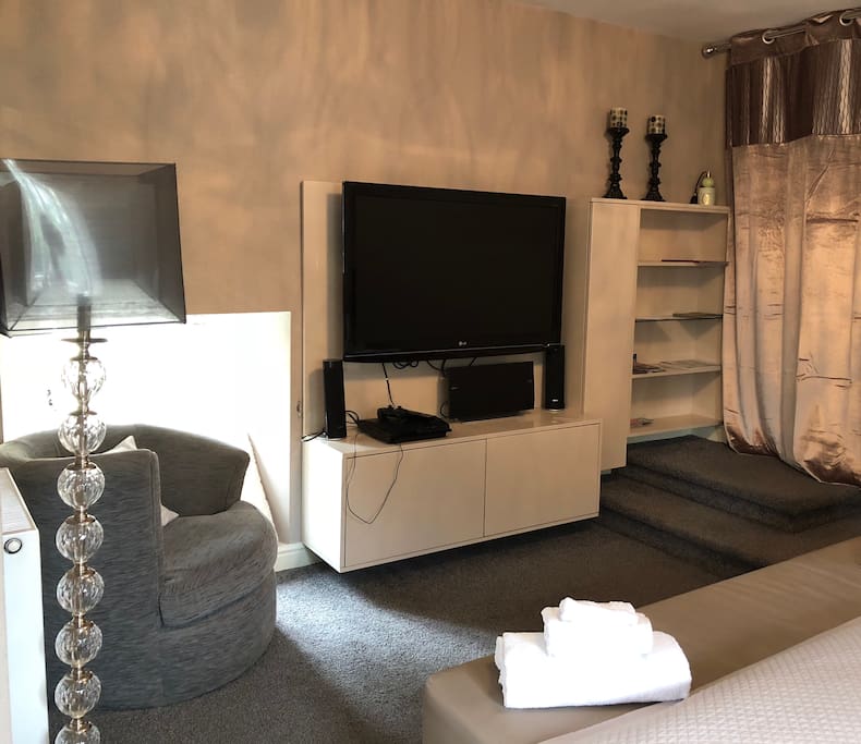Large TV and PlayStation , DVDs and books available to use.