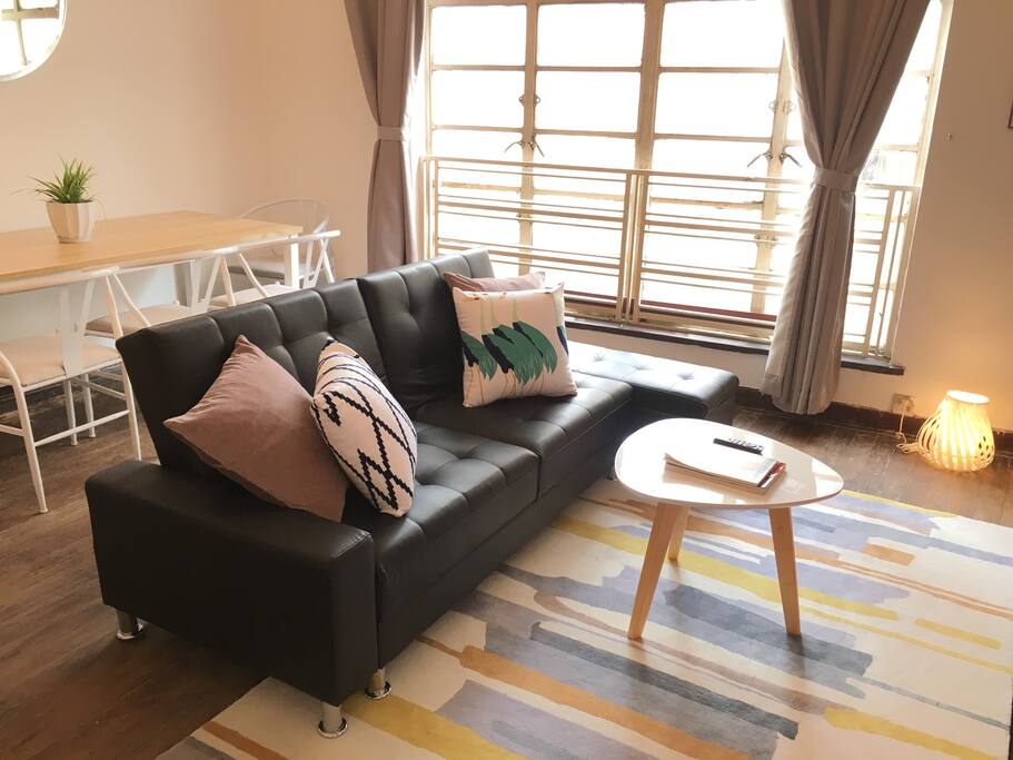 The sofa folds out into a bed large enough for one person