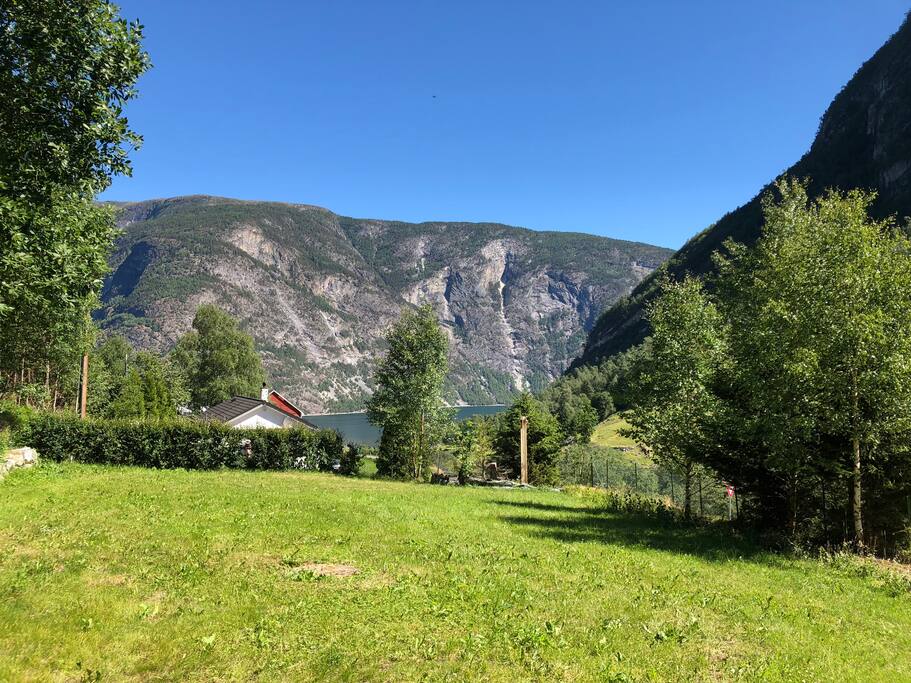 View from the backyard, Sognefjorden in the background.