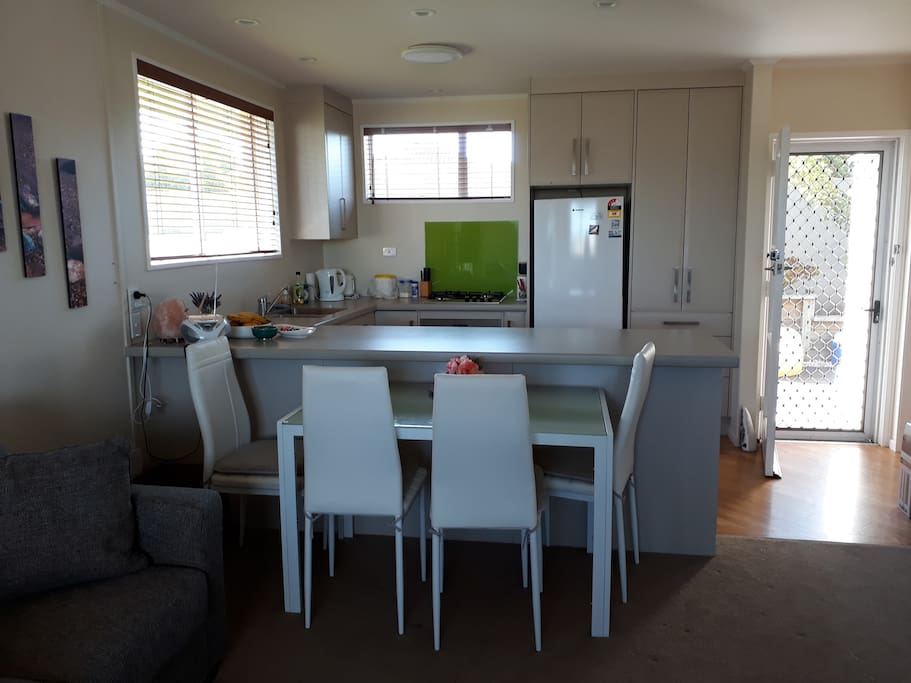 Kitchen/dining area out onto closed courtyard