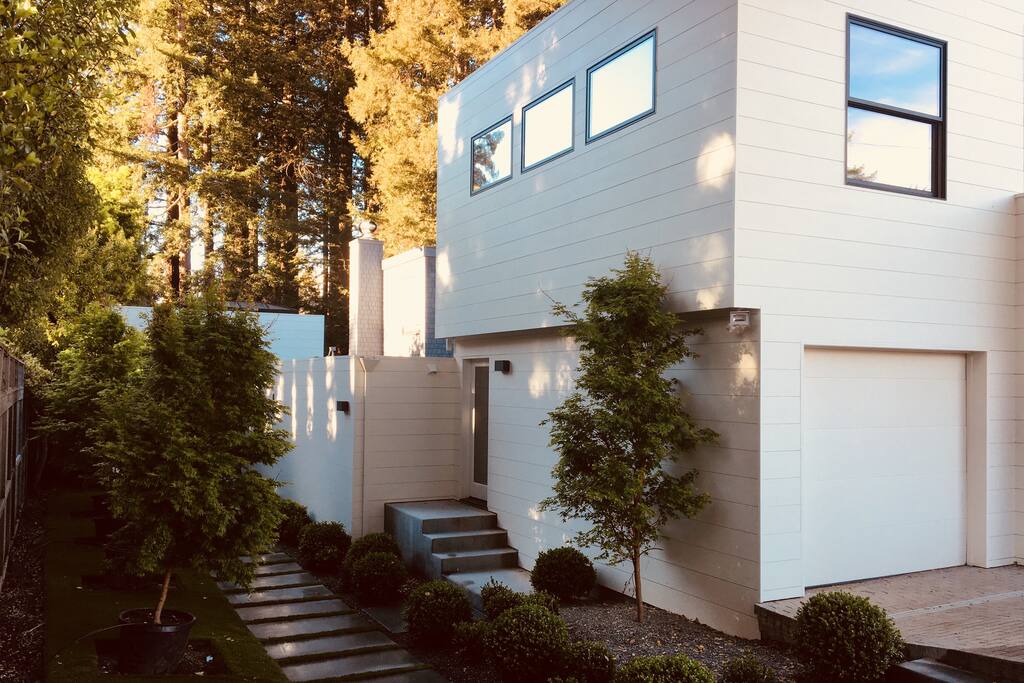 Side view of the front of the house