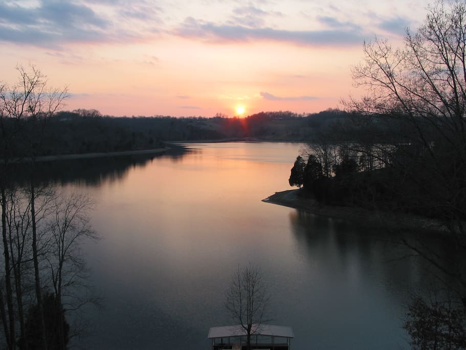 There may not be a better place around to see sunsets. Even at winter pool, our dock is in deep water and the views are amazing.