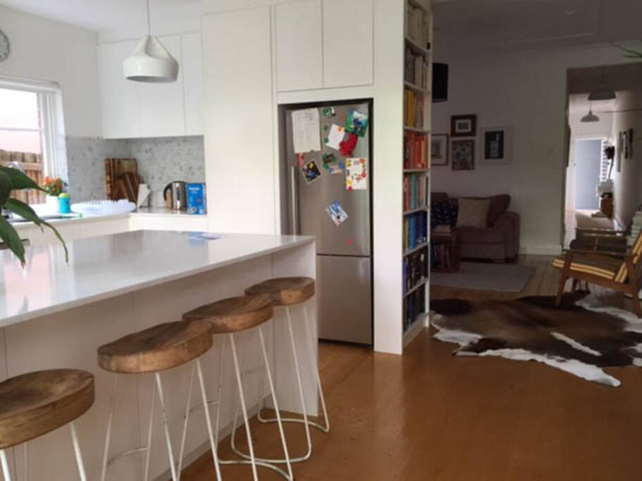 open plan kitchen through to sitting room