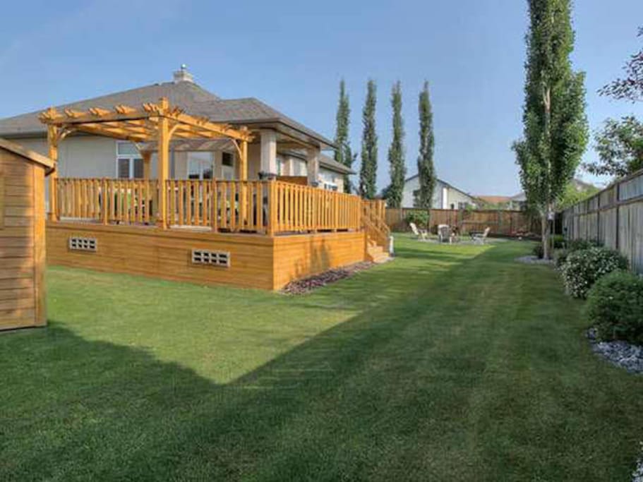 large fenced backyard