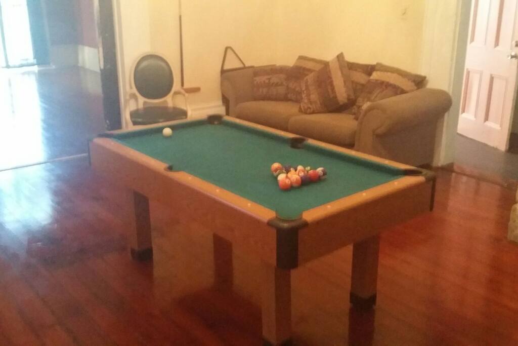 Pool table.