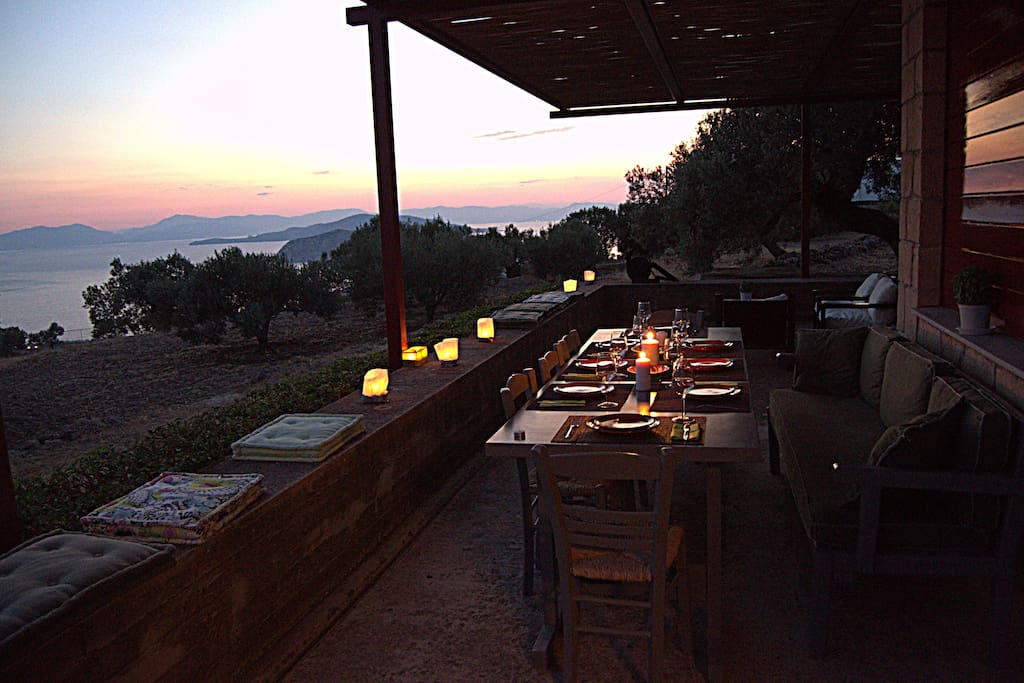 Terrace in the evening - dinner table