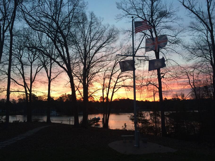 Sunrise on the water - view from the deck