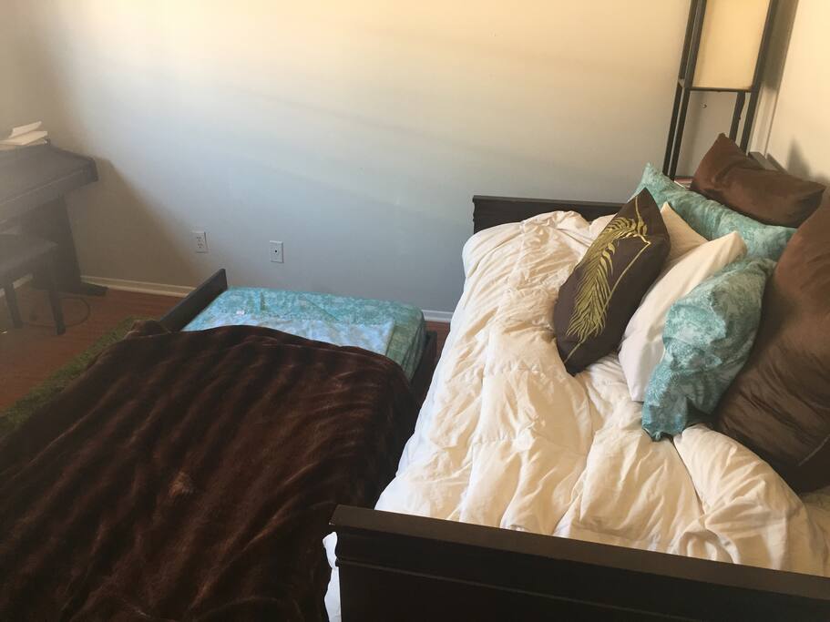 The beds pulled out
