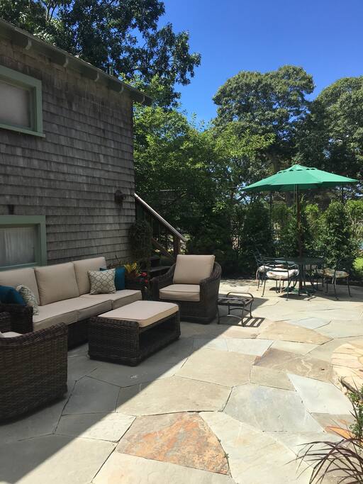 Lovely patio to enjoy the sun or read on a cool night