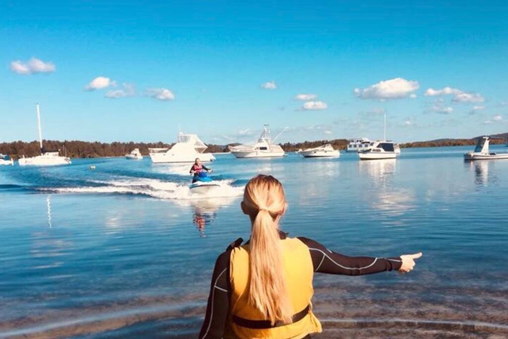 Park your Jetski or small boat in our enclosed backyard.