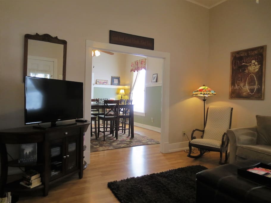 HDTV in Living Room and Adjoining Dining Room