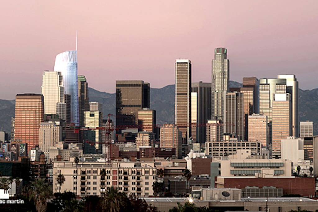 New DTLA Skyline, Apartment is in the middle of this concrete jungle