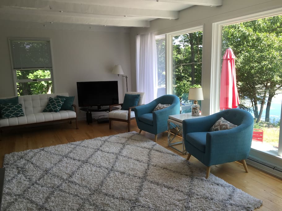 Living room with mid century modern design