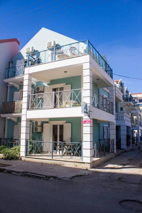 Front view of building as seen from Grigoriou Lampraki street.