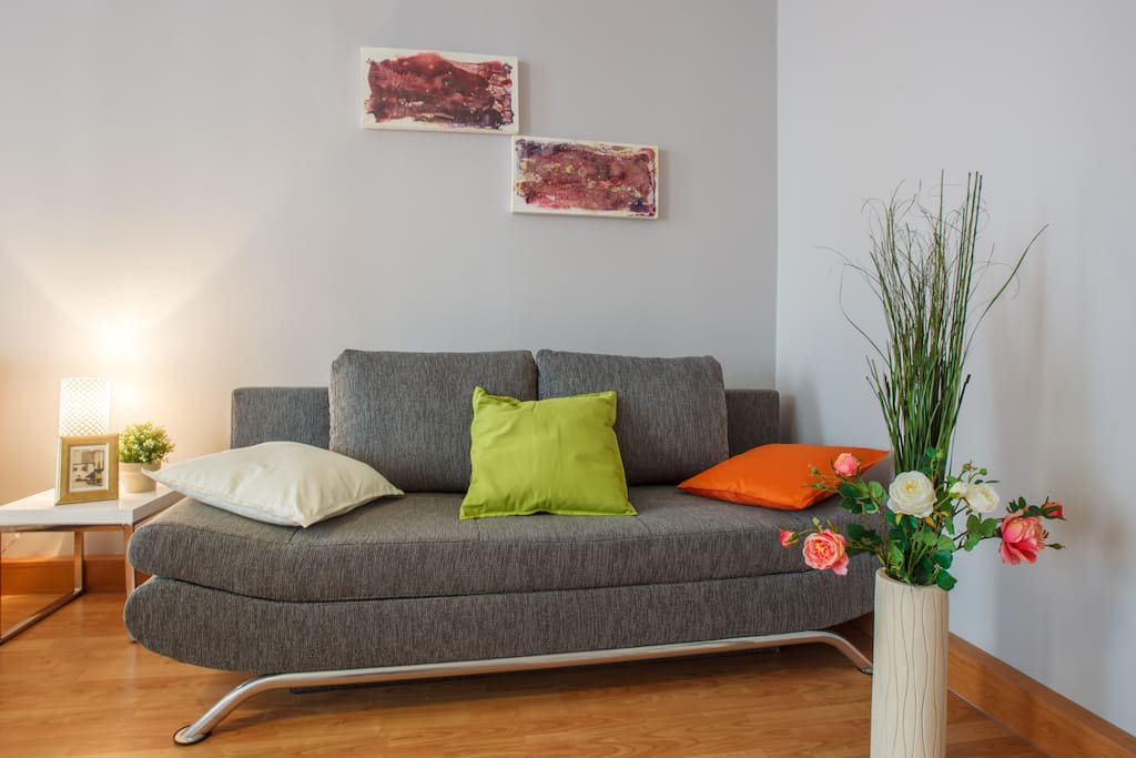 Bedroom №1: king-size bed for two person and foldout sofa for two person.