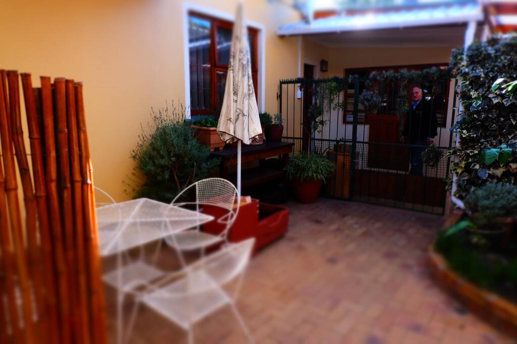 The patio and your own private entrance behind safety gates