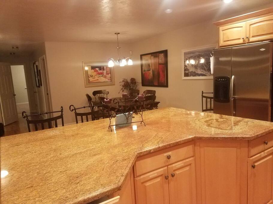 Kitchen, view toward 2nd floor bedroom hall and stairway.