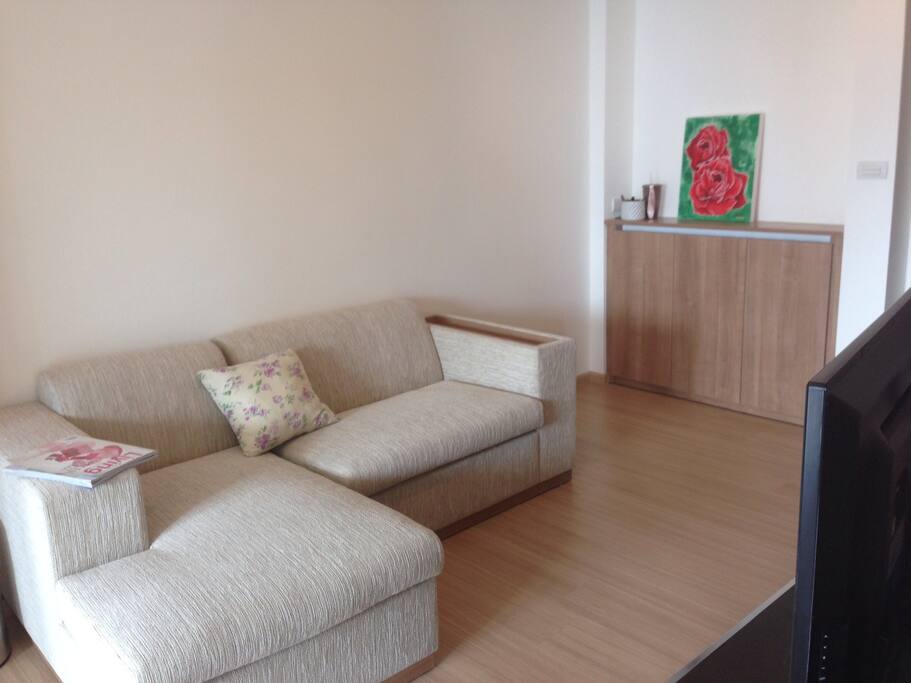 living room with internet TV