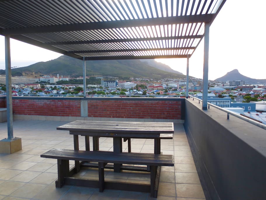 This is the eating area available on the roof. Perfect for enjoying a glass of wine and watching the sun go down.