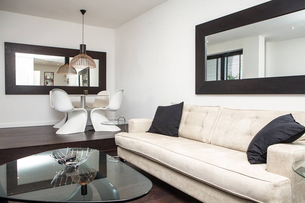 Recently refurbished open plan living space with access to private outdoor patio.