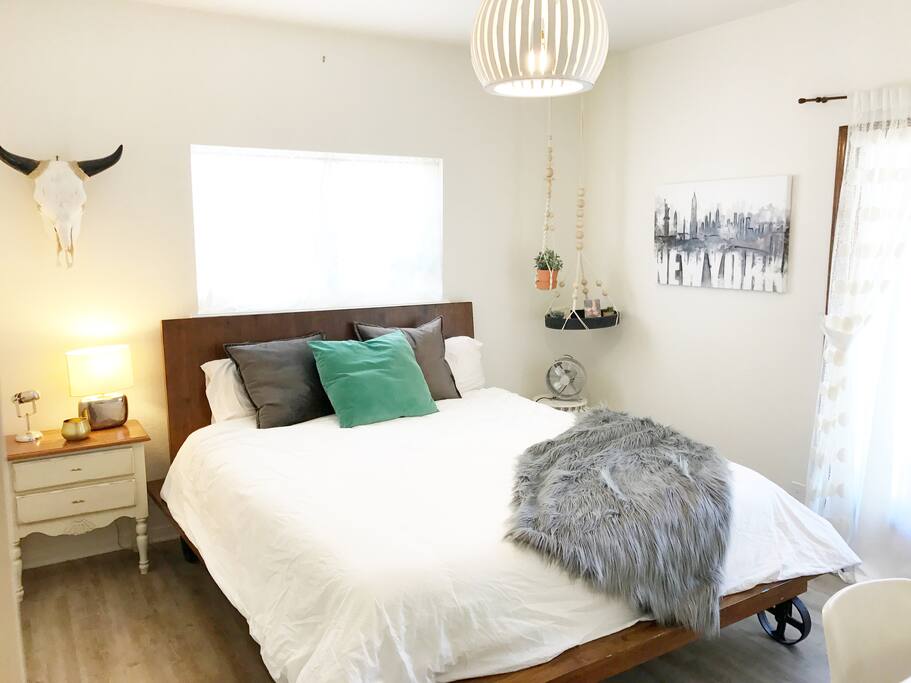 Bedroom 2 has a California King.