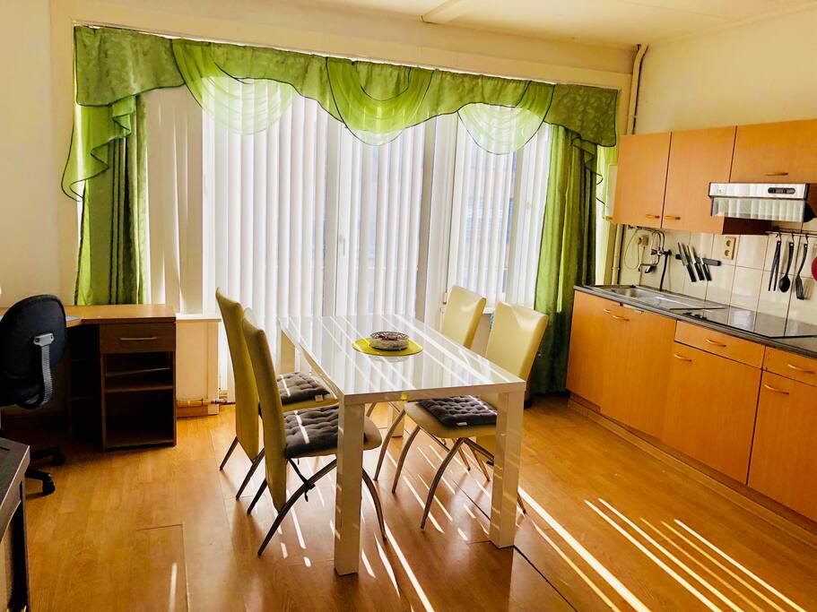 Open kitchen.