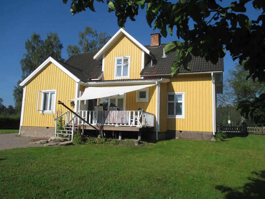 Backside of the house with a cosy terrace