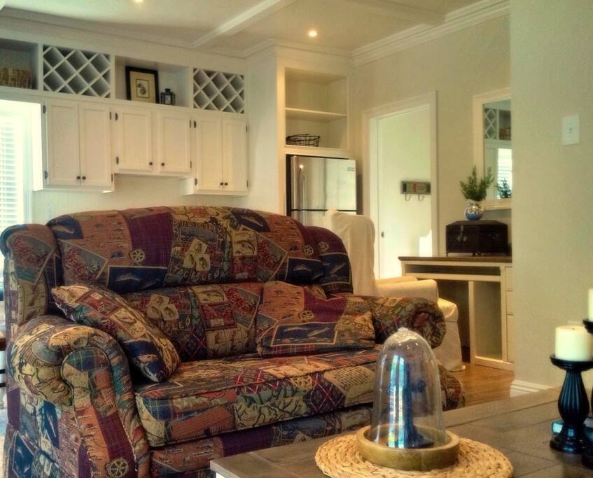 Loveseat converts to single bed