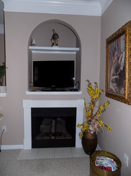 Gas fireplace for chilly nights