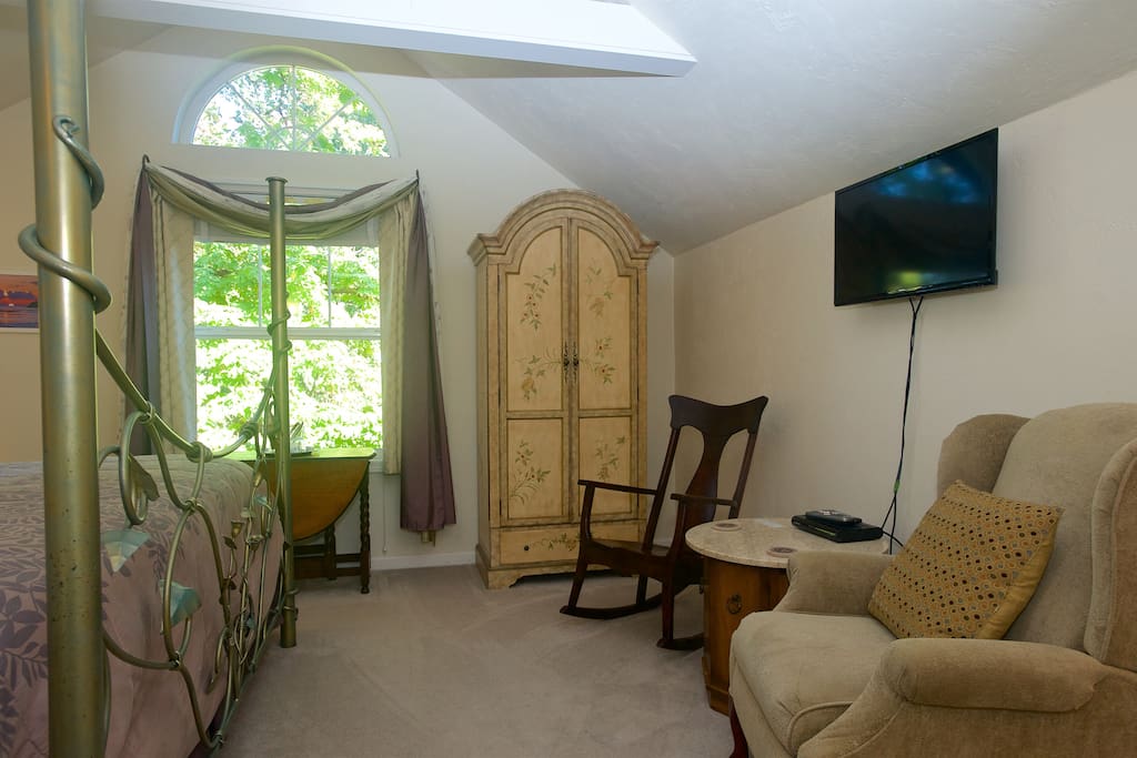 Your room includes a 32" flat-screen TV and sitting area as well.