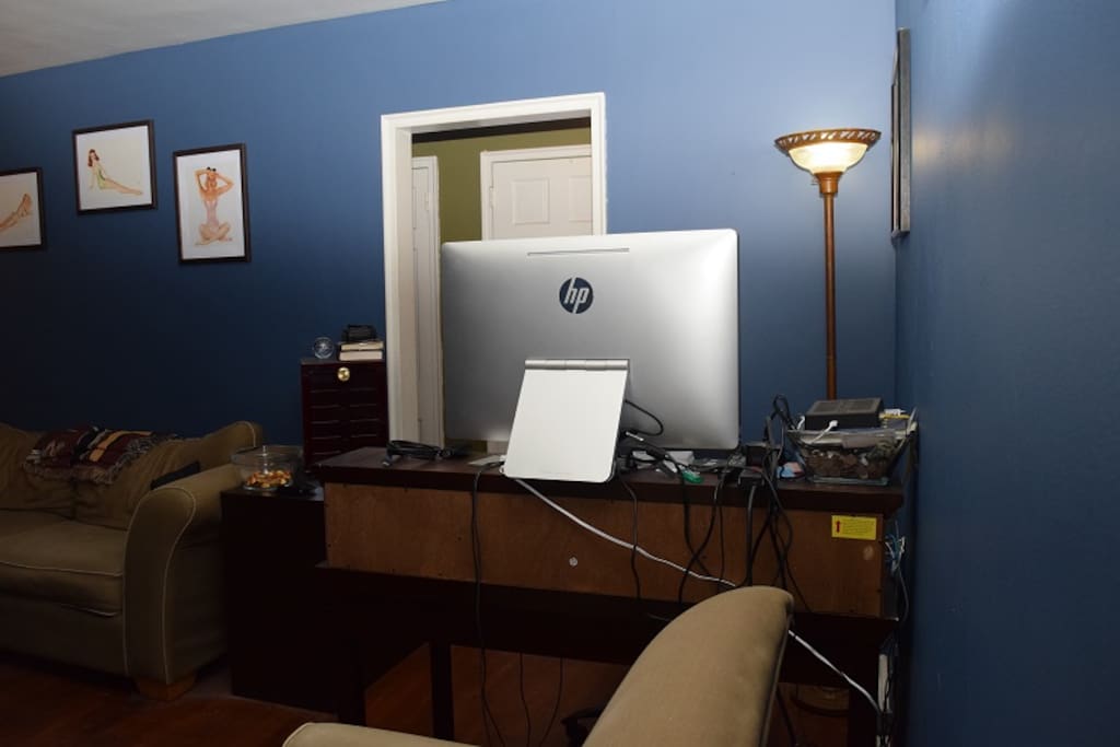 Feel free to use the PC and wireless Internet.