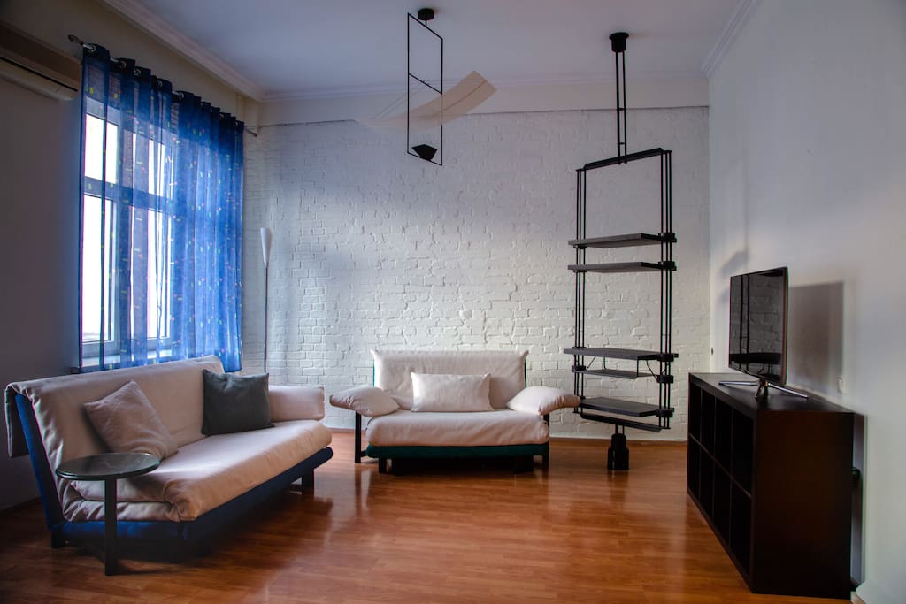 Living room with two sofa beds