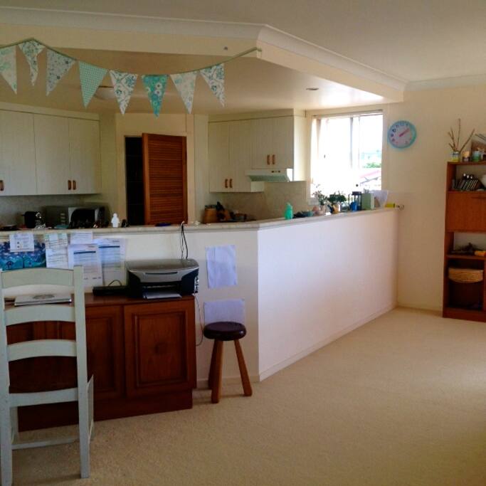 upstairs open living kitchen
