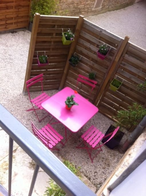 Terrasse privée gite.