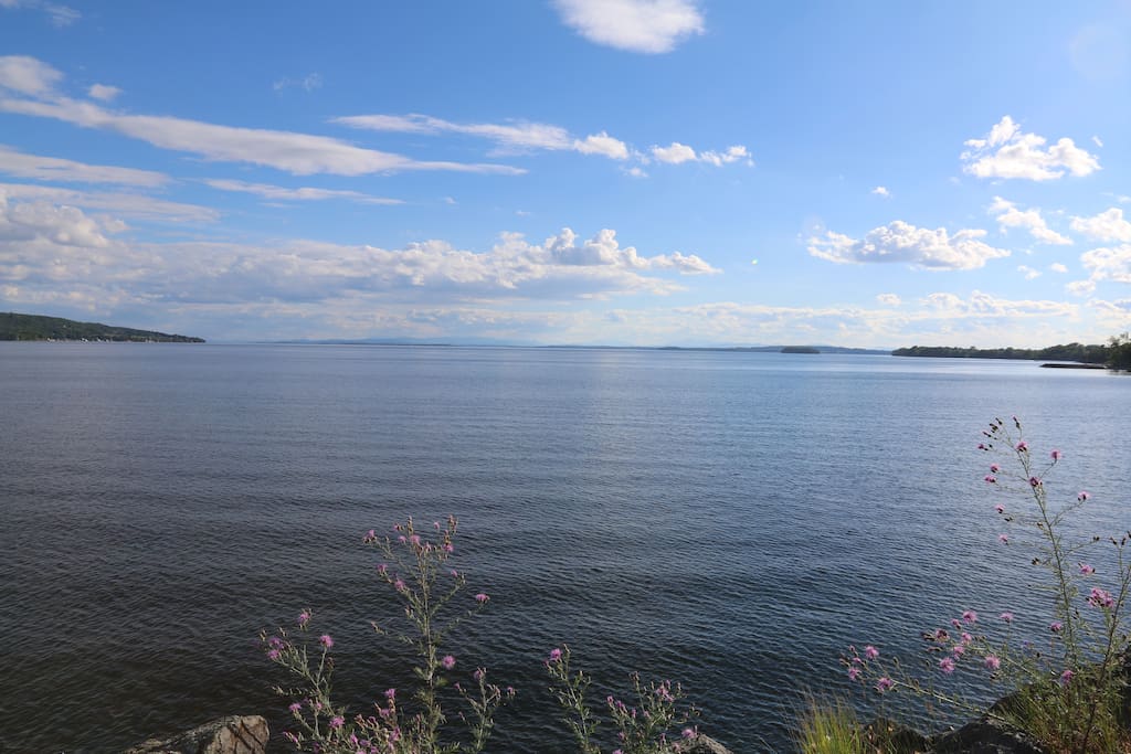 Looking over Lake Champlain from the front lawn!