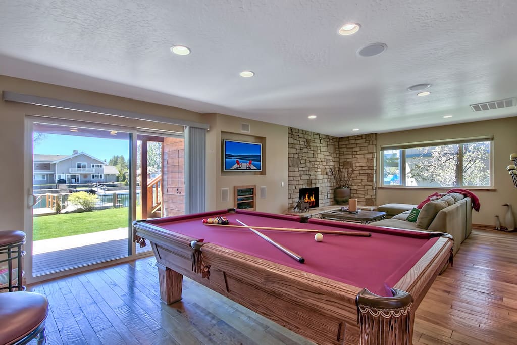 Play a round of pool at this regulation table in the downstairs living room