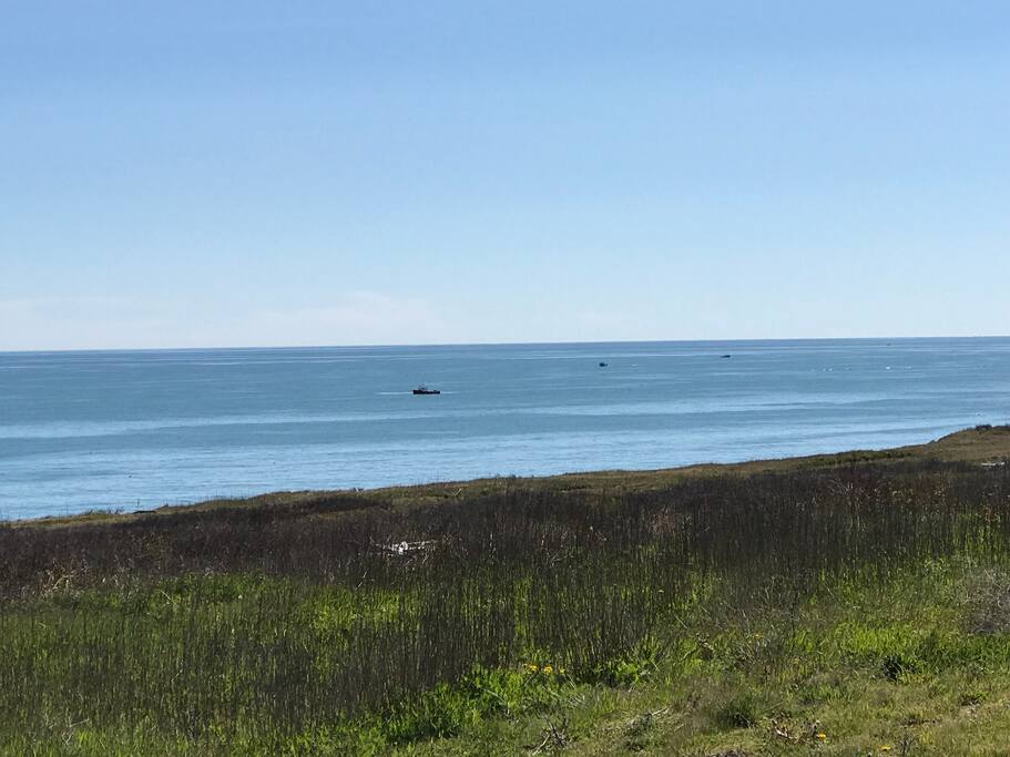 Our beautiful Atlantic Ocean view. We see fishing boats and Cruise ships all day.