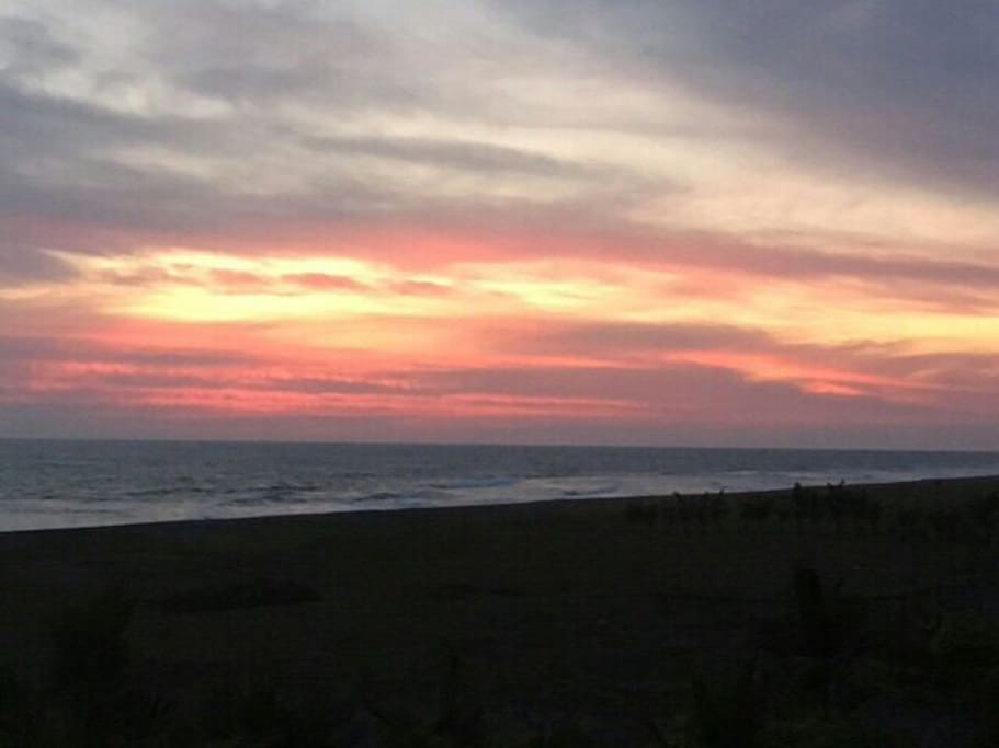 Black sand semi-private beach at sunset: perfect for a nice run or just commuting with nature.
