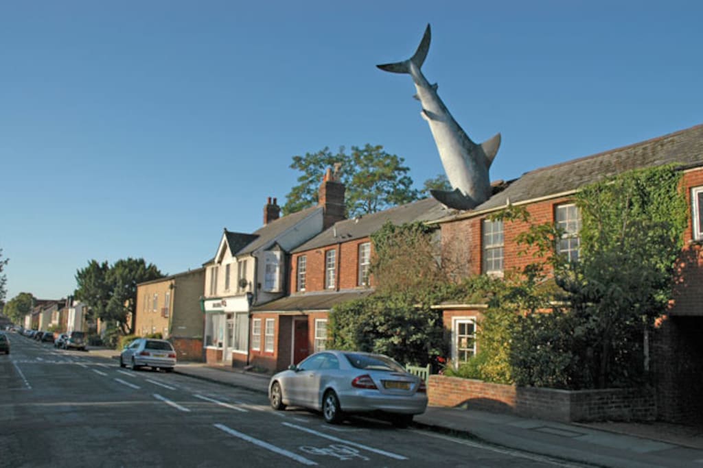 In Headington there is the ART House with a shark coming out