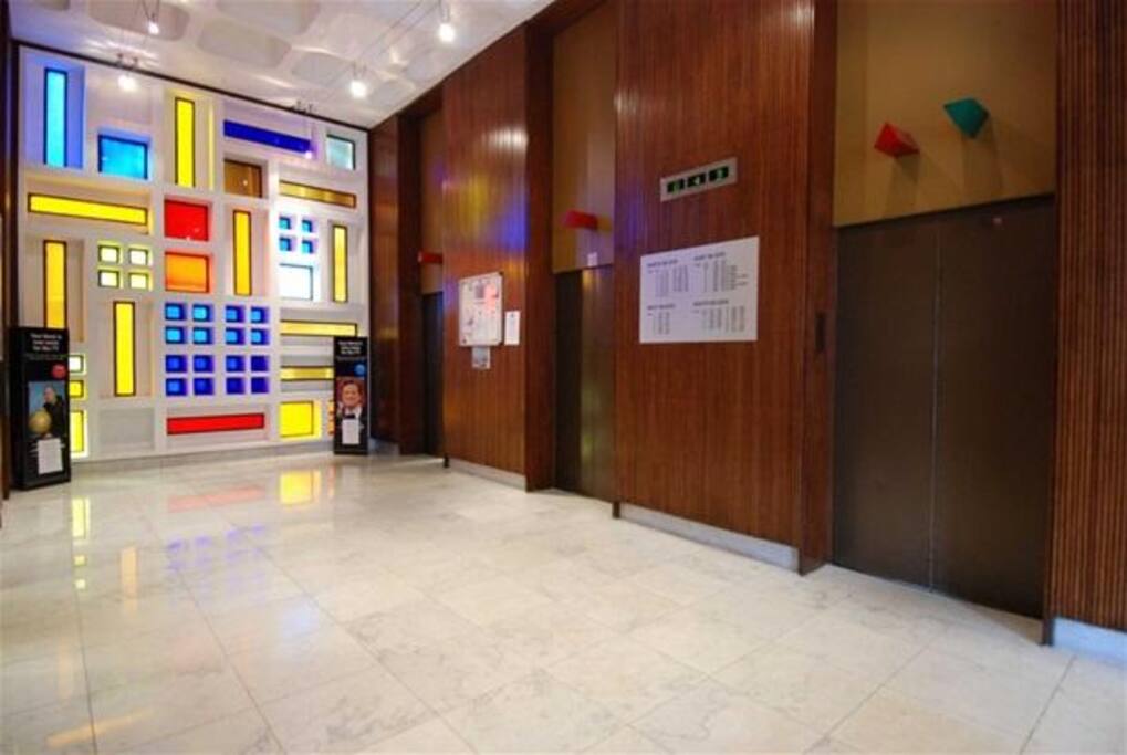3 lift in front of the reception.