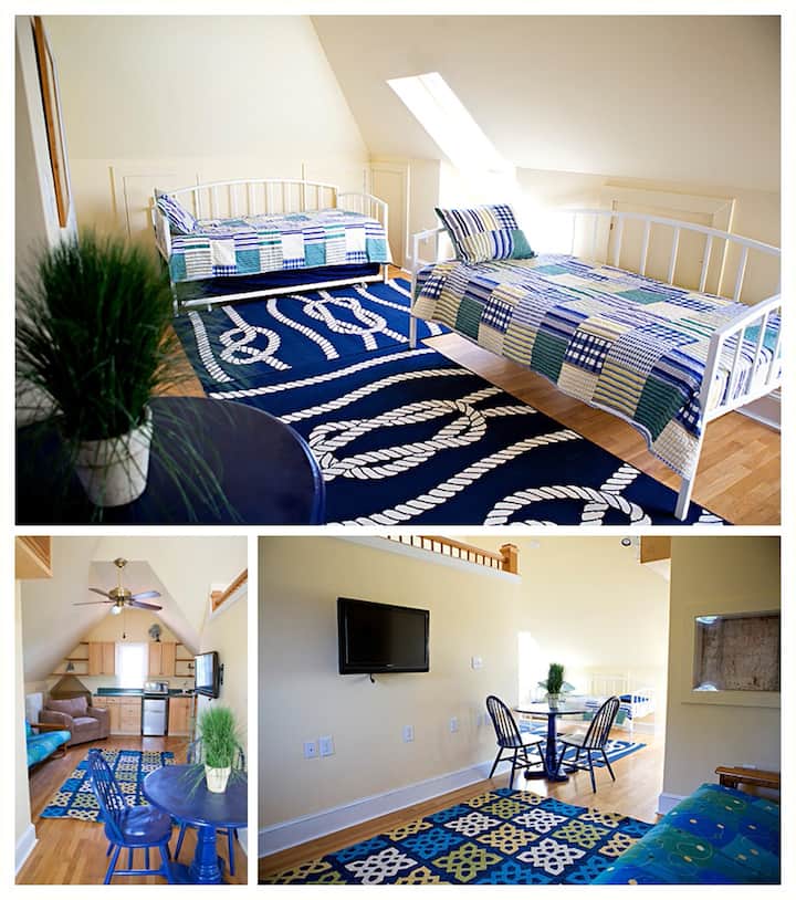 Dormitorio #5 (3 camas de día cada uno con una cama nido, un futón y una pequeña cocina)