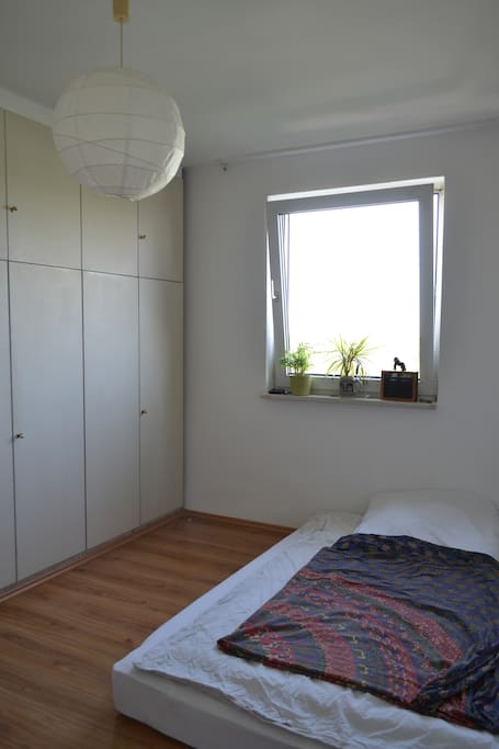Another view of the room. The window overlooks the centre of Munich and headed west - which means the sunsets are great.