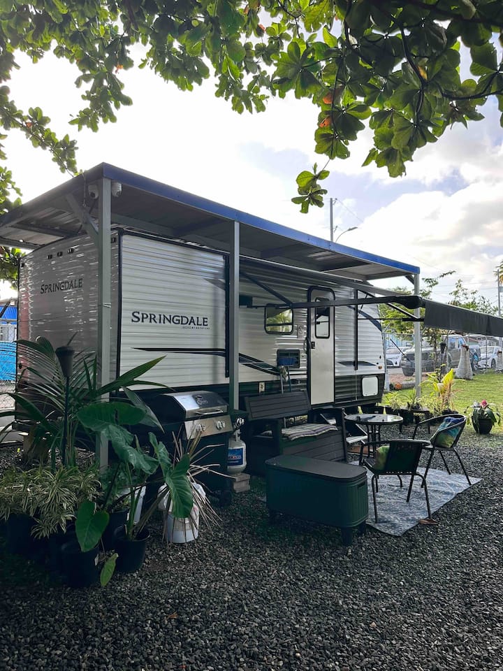 Beach Front Camper Seven Sea’s Beach Campers/RVs for Rent in Fajardo, Fajardo, Puerto Rico
