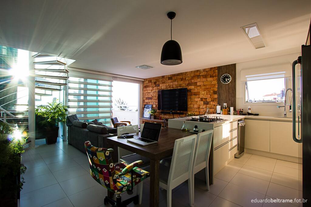 Kitchen integrated with living room