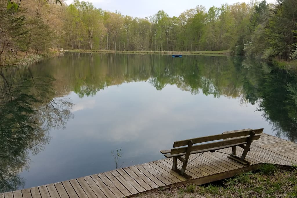 Lake which is available for fishing, canoeing, or pedal boating.
