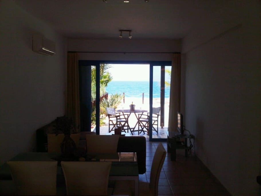 Enjoying the sea view from kitchen, dining room and living room of the property.